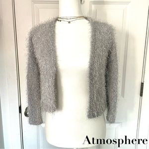 NWT- Atmosphere Textured Grey Cropped Cardigan